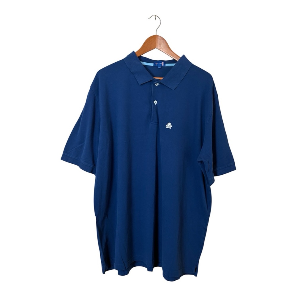 Stitch Classic Pique Blue Polo Short Sleeve Button Placket Shirt Size 2XL